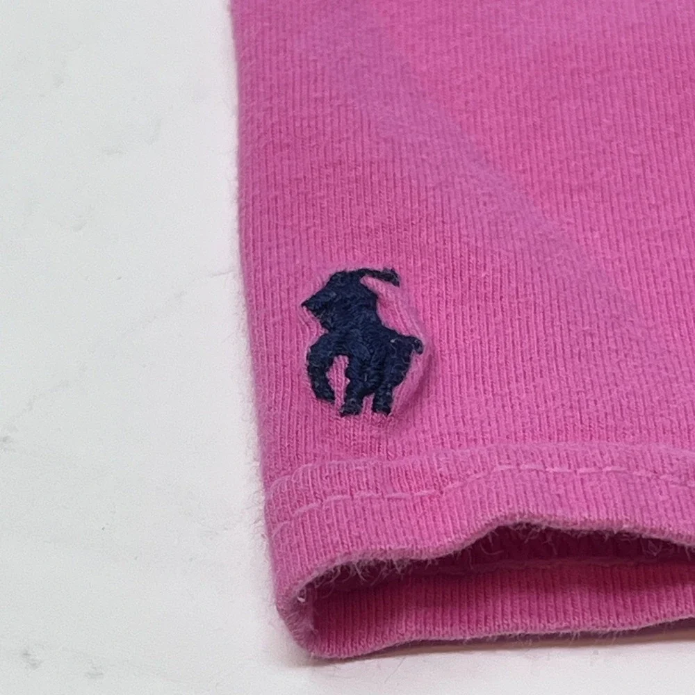 Ralph Lauren Baby Girls Classic Leggings Bright Pink Blue Pony Logo Size 18M